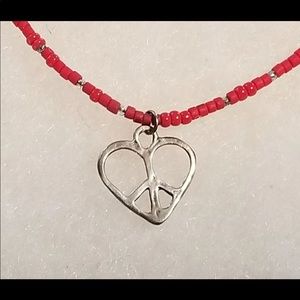 Silpada heart peace sign necklace
